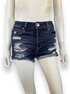 American Eagle Women's High Waist Shorts Pants Denim Blue Size 4